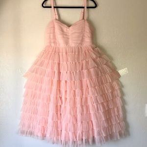 torrid pink tulle special occasion midi dress